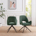 Penrose Black Round Dining Table & 4 Green Layla Fabric Swivel Chairs