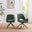 2x Layla Green Fabric Swivel Dining Chairs