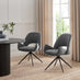 2x Layla Grey Fabric Swivel Dining Chairs
