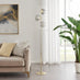 Lazio Smoked Glass and Brass 3 Globe Standing Floor Lamp