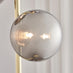 Lazio Smoked Glass and Brass 3 Globe Standing Floor Lamp