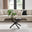 Leonardo Rectangle Brown/Grey Marble Glass & Black Coffee Table