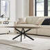 Leonardo Rectangle Brown/Grey Marble Glass & Black Coffee Table
