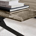 Leonardo Rectangle Brown/Grey Marble Glass & Black Coffee Table