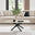 Leonardo Rectangular White Marble Glass and Black Coffee Table