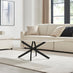 Leonardo Rectangular White Marble Glass and Black Coffee Table