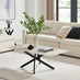 Leonardo Rectangular White Marble Glass and Black Coffee Table