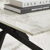 Leonardo Rectangular White Marble Glass and Black Coffee Table