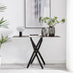 Leonardo Brown/Grey Marble Glass and Black Console Table