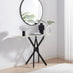 Leonardo White Marble Glass and Black Console Table