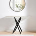 Leonardo White Marble Glass and Black Console Table