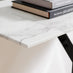 Leonardo White Marble Glass and Black Console Table