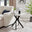 Leonardo Square White Marble Glass and Black Side Table