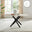 Leonardo Rectangular White Marble Glass and Black Metal 6 Seater Dining Table