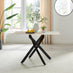 Leonardo Rectangular White Marble Glass and Black Metal 4 Seater Dining Table
