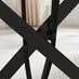 Leonardo Rectangle Brown/Grey Marble Glass & Black Metal 4 Seat Dining Table