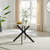Leonardo Rectangular White Marble Glass and Black Metal 4 Seater Dining Table