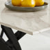 Leonardo Rectangular White Marble Glass and Black Metal 4 Seater Dining Table