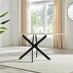 Leonardo Rectangular White Marble Glass and Black Metal 6 Seater Dining Table