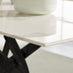 Leonardo Rectangular White Marble Glass and Black Metal 6 Seater Dining Table
