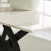 Leonardo Rectangular White Marble Glass and Black Metal 6 Seater Dining Table