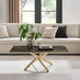 Leonardo Rectangle Brown/Grey Marble Glass & Gold Coffee Table