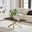 Leonardo Rectangle Brown/Grey Marble Glass & Gold Coffee Table