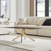 Leonardo Rectangle Brown/Grey Marble Glass & Gold Coffee Table