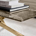 Leonardo Rectangle Brown/Grey Marble Glass & Gold Coffee Table