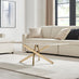 Leonardo Rectangular White Marble Glass and Gold Coffee Table
