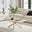 Leonardo Rectangular White Marble Glass and Gold Coffee Table