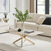 Leonardo Rectangular White Marble Glass and Gold Coffee Table
