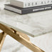 Leonardo Rectangular White Marble Glass and Gold Coffee Table