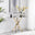Leonardo Brown/Grey Marble Glass and Gold Console Table