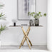 Leonardo Brown/Grey Marble Glass and Gold Console Table