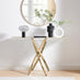 Leonardo White Marble Glass and Gold Console Table