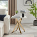 Leonardo Square White Marble Glass and Gold Side Table