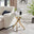 Leonardo Square White Marble Glass and Gold Side Table