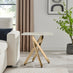 Leonardo Square White Marble Glass and Gold Side Table