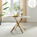 Leonardo Rectangular White Marble Glass and Gold Metal 4 Seater Dining Table