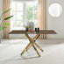 Leonardo Rectangle Brown/Grey Marble Glass & Gold Metal 6 Seat Dining Table
