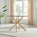 Leonardo Rectangle Brown/Grey Marble Glass and Gold Metal 4 Seat Dining Table