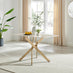Leonardo Rectangular White Marble Glass and Gold Metal 4 Seater Dining Table