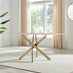 Leonardo Rectangular White Marble Glass and Gold Metal 6 Seater Dining Table