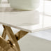 Leonardo Rectangular White Marble Glass and Gold Metal 6 Seater Dining Table