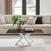 Leonardo Rectangle Brown/Grey Marble Glass & Silver Coffee Table