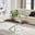 Leonardo Rectangle Brown/Grey Marble Glass & Silver Coffee Table