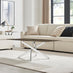 Leonardo Rectangle Brown/Grey Marble Glass & Silver Coffee Table
