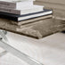 Leonardo Rectangle Brown/Grey Marble Glass & Silver Coffee Table