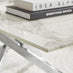 Leonardo Rectangular White Marble Glass and Silver Coffee Table